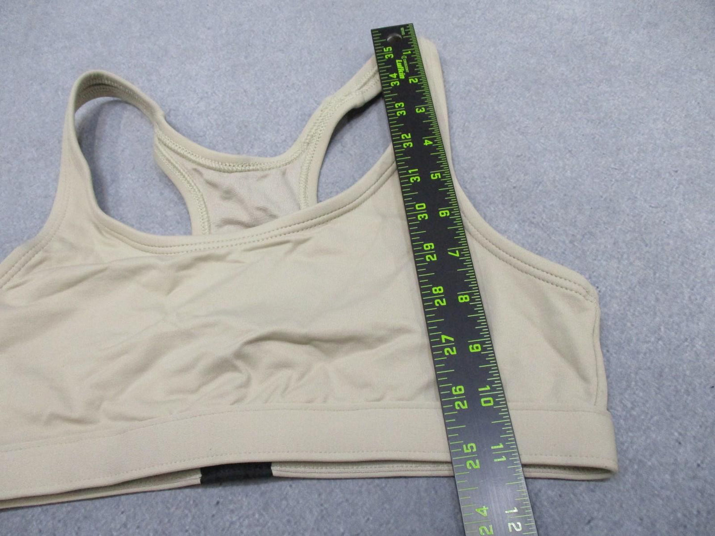 KAOS Comfort Sports Bra Racerback Tan Nylon Spandex Size L Made in USA
