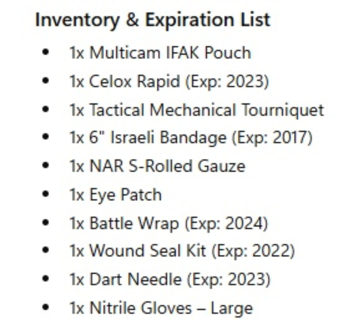 NAR Multicam IFAK Kit Medical Pouch Tourniquet Gauze EXPIRED ITEMS