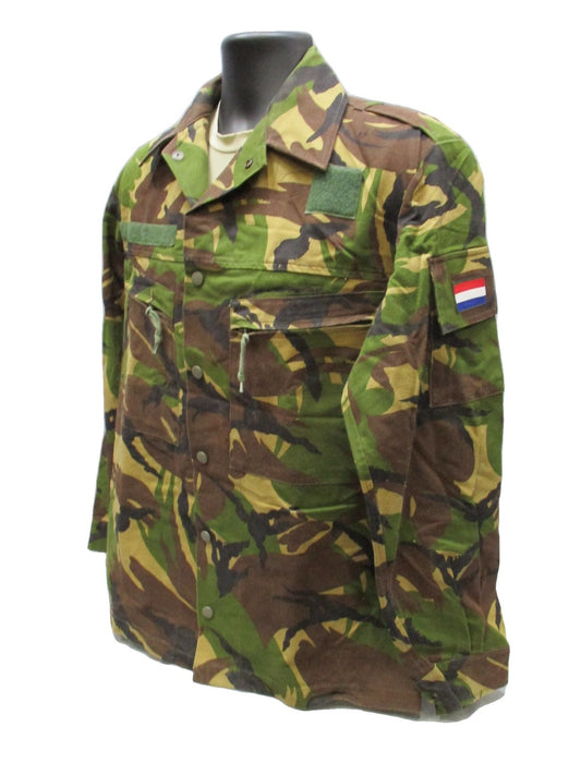 Dutch Army Field Shirt DPM Woodland Camo Button Up Military Jacket Medium