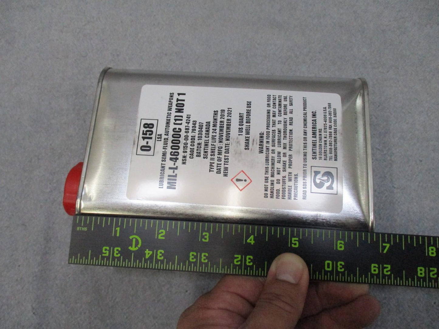 USGI LSA Weapon Lubricant MIL-L-46000C 1 Qt Sentinel NSN 9150-00-687-4241 /0-158