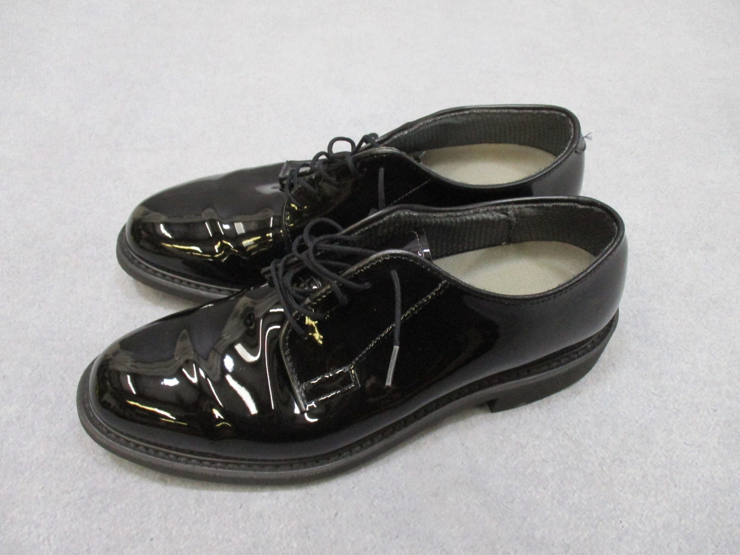 Military Bates Mens Uniform Oxford Dress Shoes Black Patent Leather Size 9D
