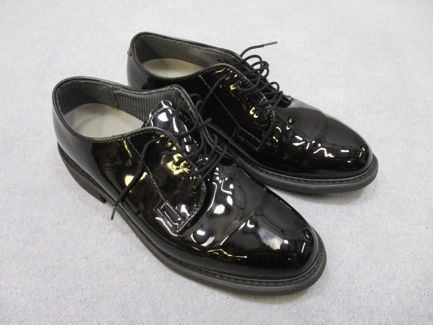 Military Bates Mens Uniform Oxford Dress Shoes Black Patent Leather Size 9D