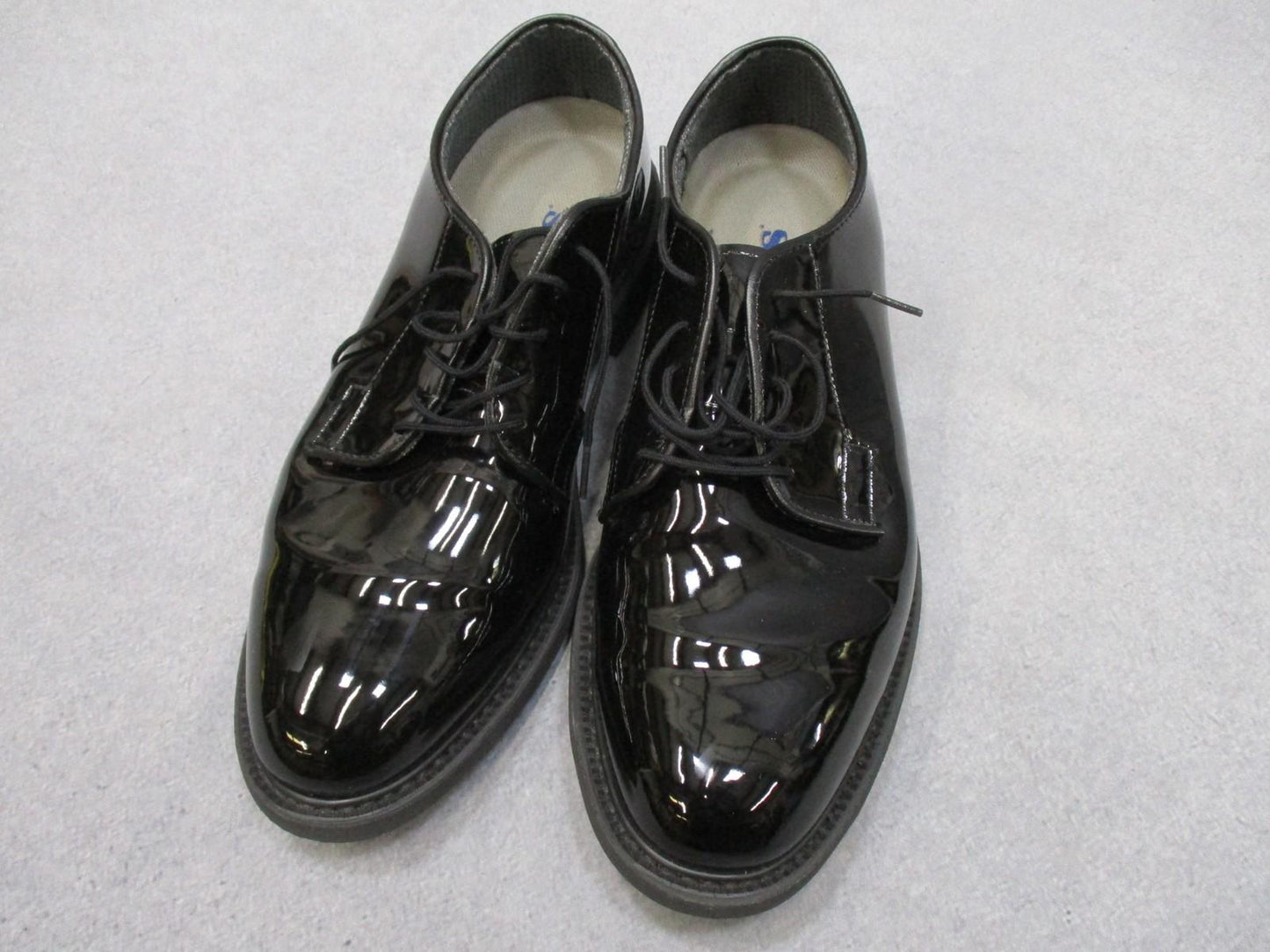 Military Bates Mens Uniform Oxford Dress Shoes Black Patent Leather Size 9D