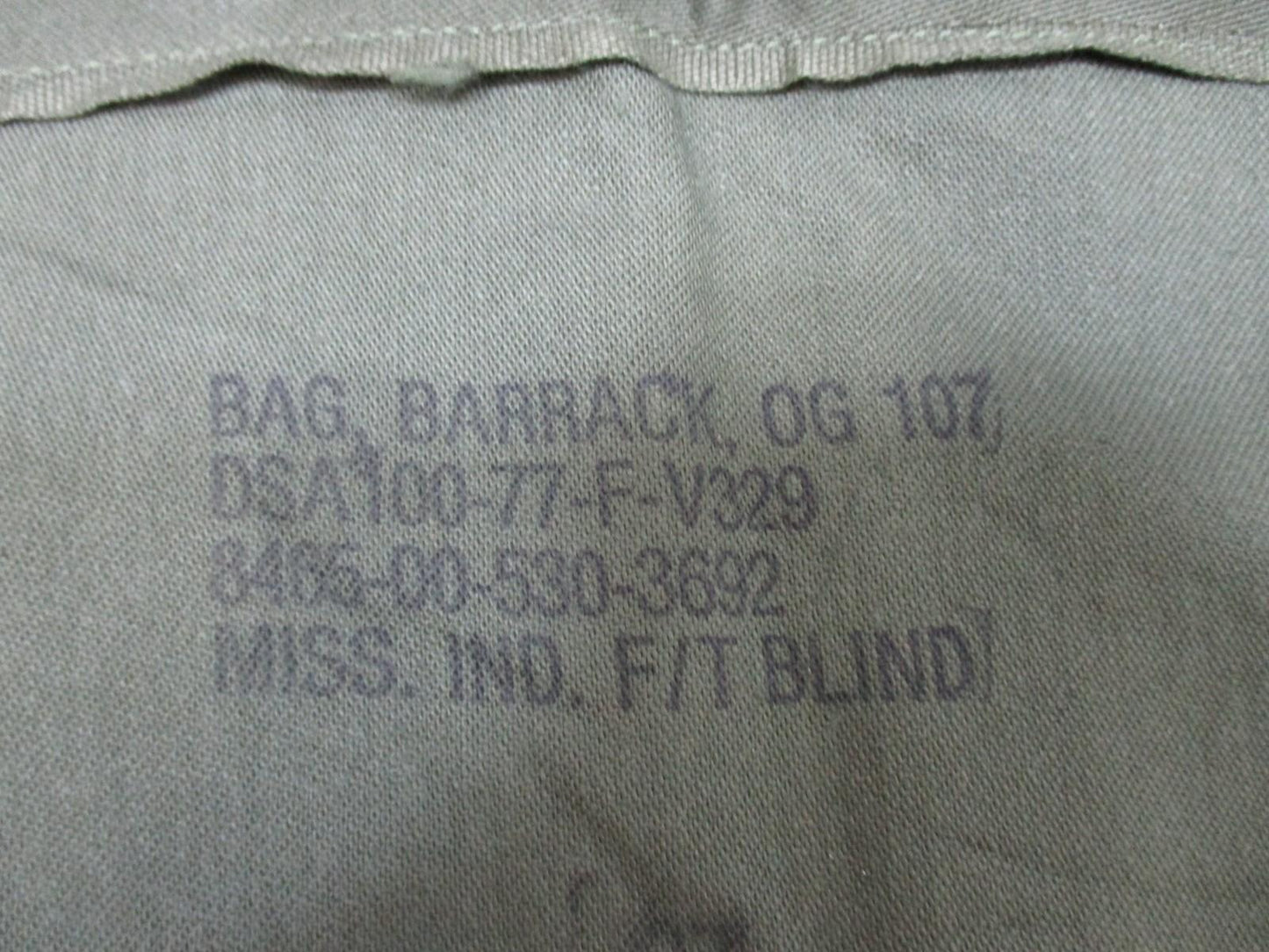 Vintage 1977 USGI Barracks Laundry Bag OG-107 Cotton Drawstring 30.5"x24
