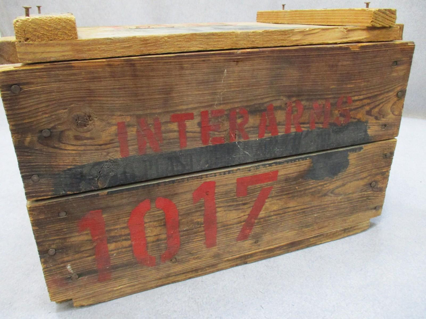 Army Vintage USSR Wooden Crate 7.62 MM Small Arms Ammunition Box w/ Lid