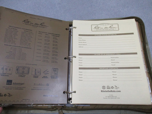 Rite in the Rain Field Planner Camo Zippered All-Weather Notebook Organizer