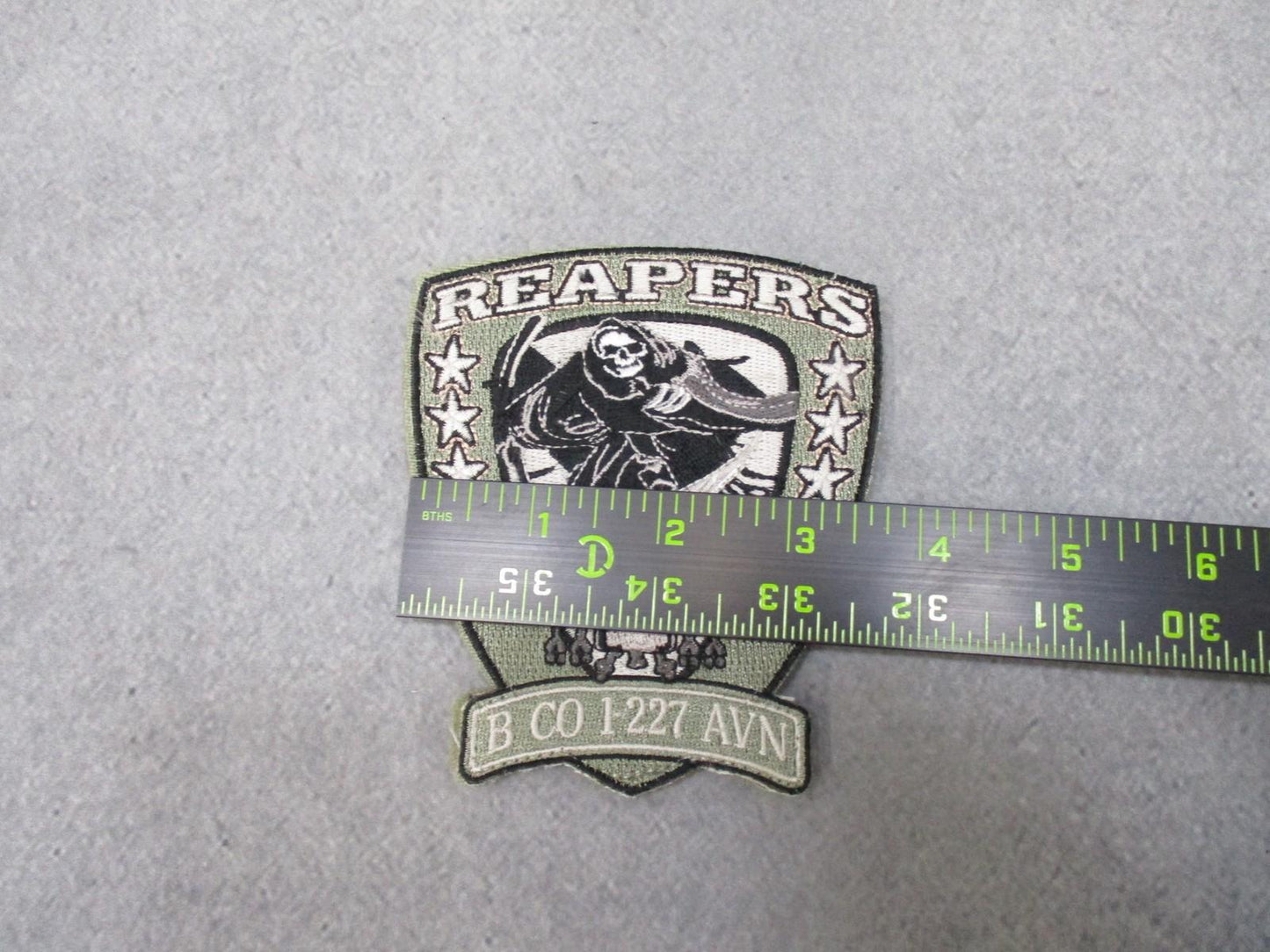 B Co 1-227 AVN Reapers Army Military Embroidered Patch Grim Reaper Helicopter