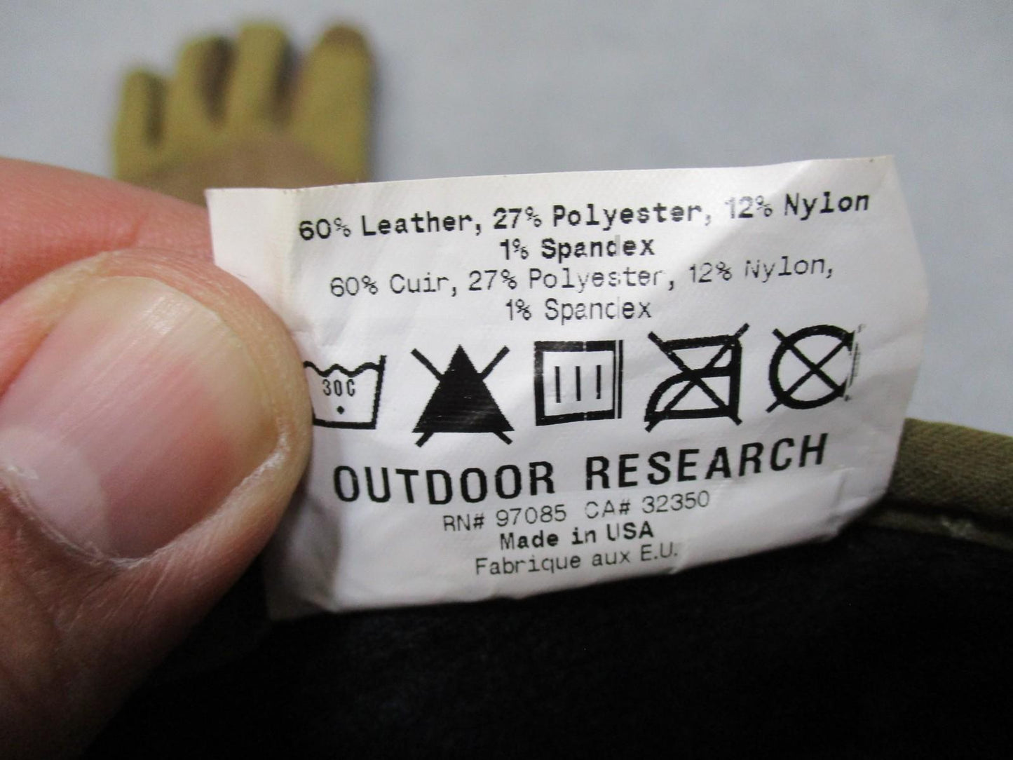 Outdoor Research Convoy Gloves Gore-Tex Leather Palm Size S Men's Used