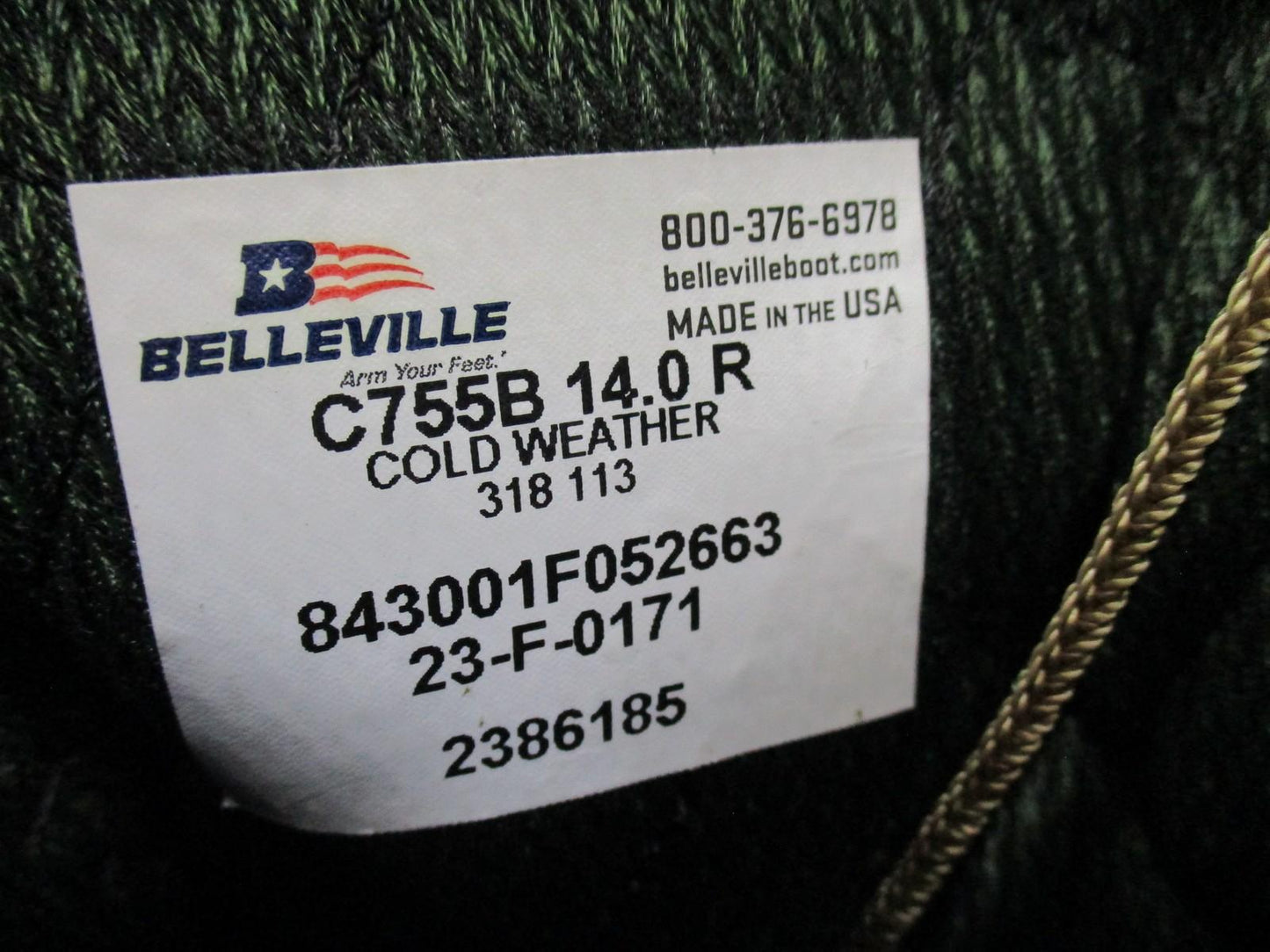 Belleville C755B Cold Weather Boots Size 14R USA Vibram Sole ARMY Coyote Brown