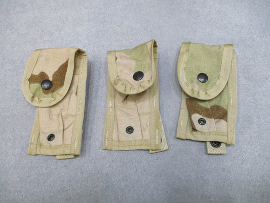 USGI 3x MOLLE II 9mm Magazine Pouch Single Desert Camo Specialty Defense Systems