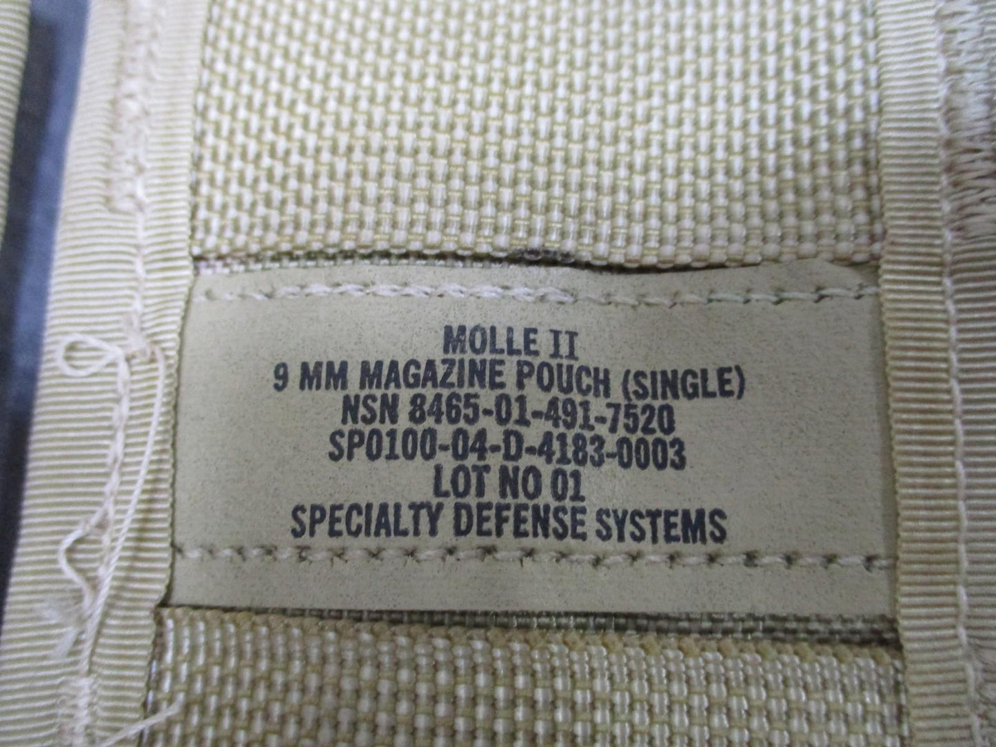 USGI 3x MOLLE II 9mm Magazine Pouch Single Desert Camo Specialty Defense Systems