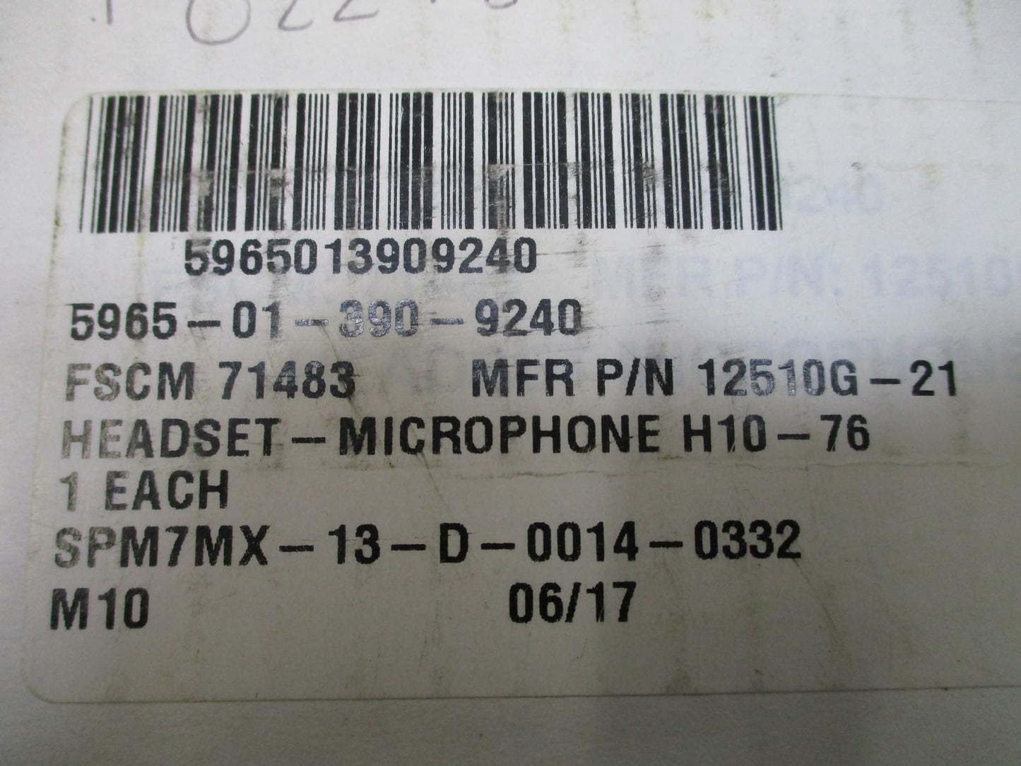 Military David Clark H10-76 Aviation Headset Noise Canceling Mic Coiled Cord