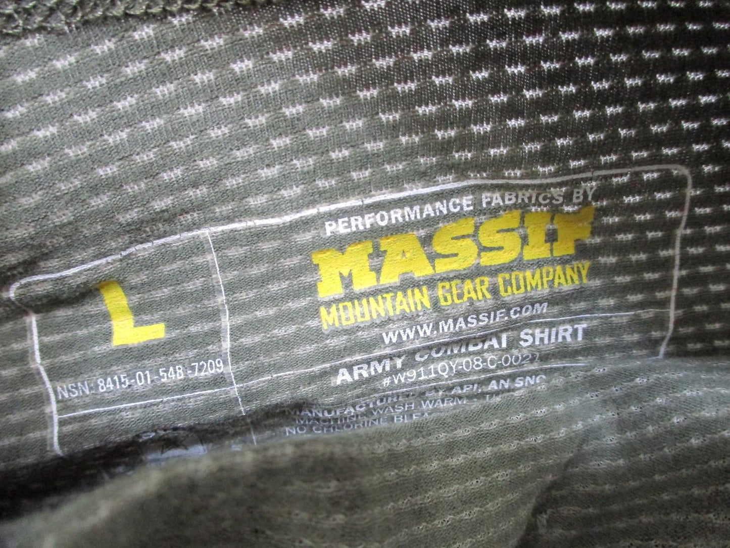 Massif Army Combat Shirt U.S. Army Digital Camo Long Sleeve Men's L New UCP ACU