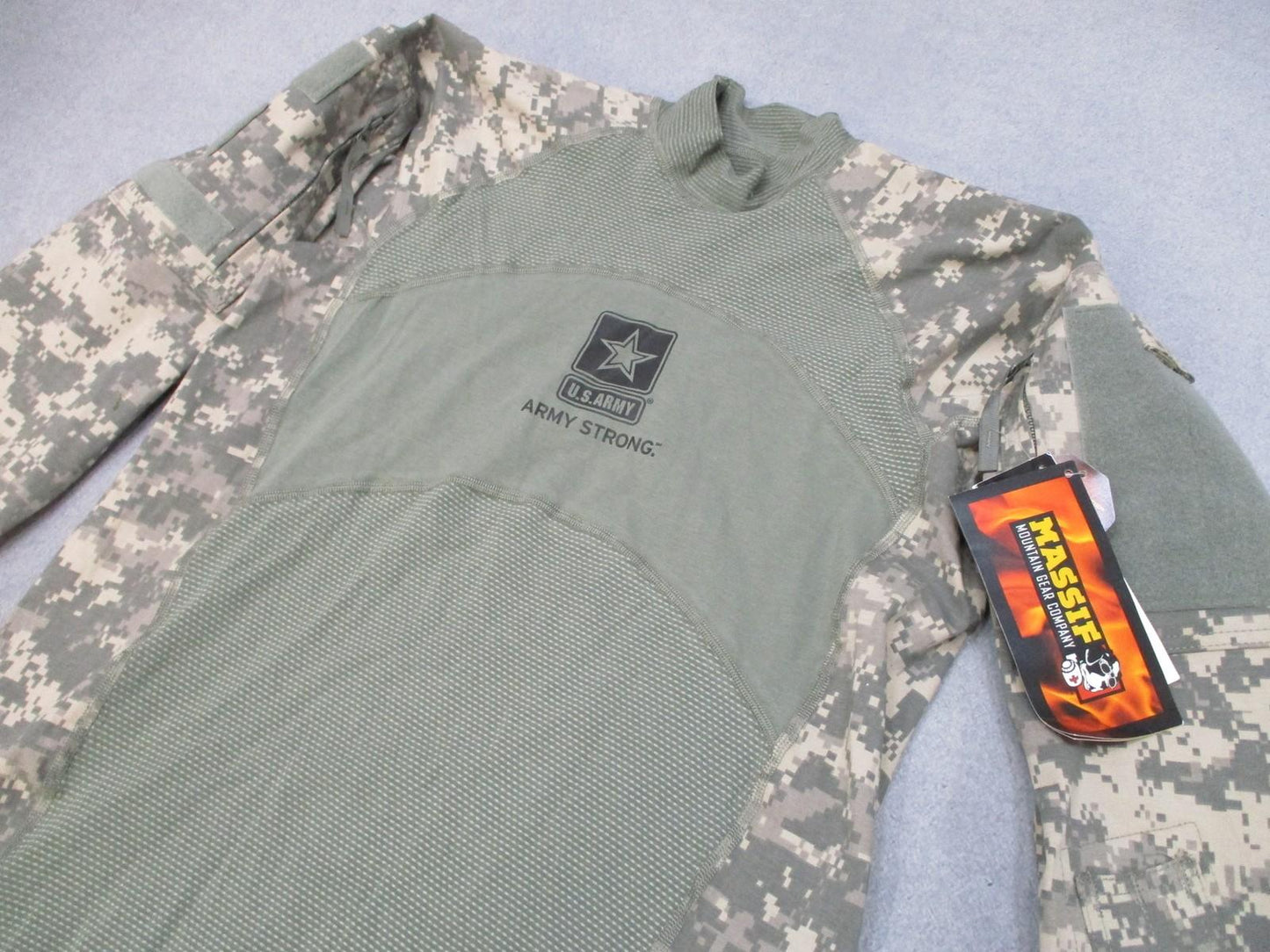 Massif Army Combat Shirt U.S. Army Digital Camo Long Sleeve Men's L New UCP ACU