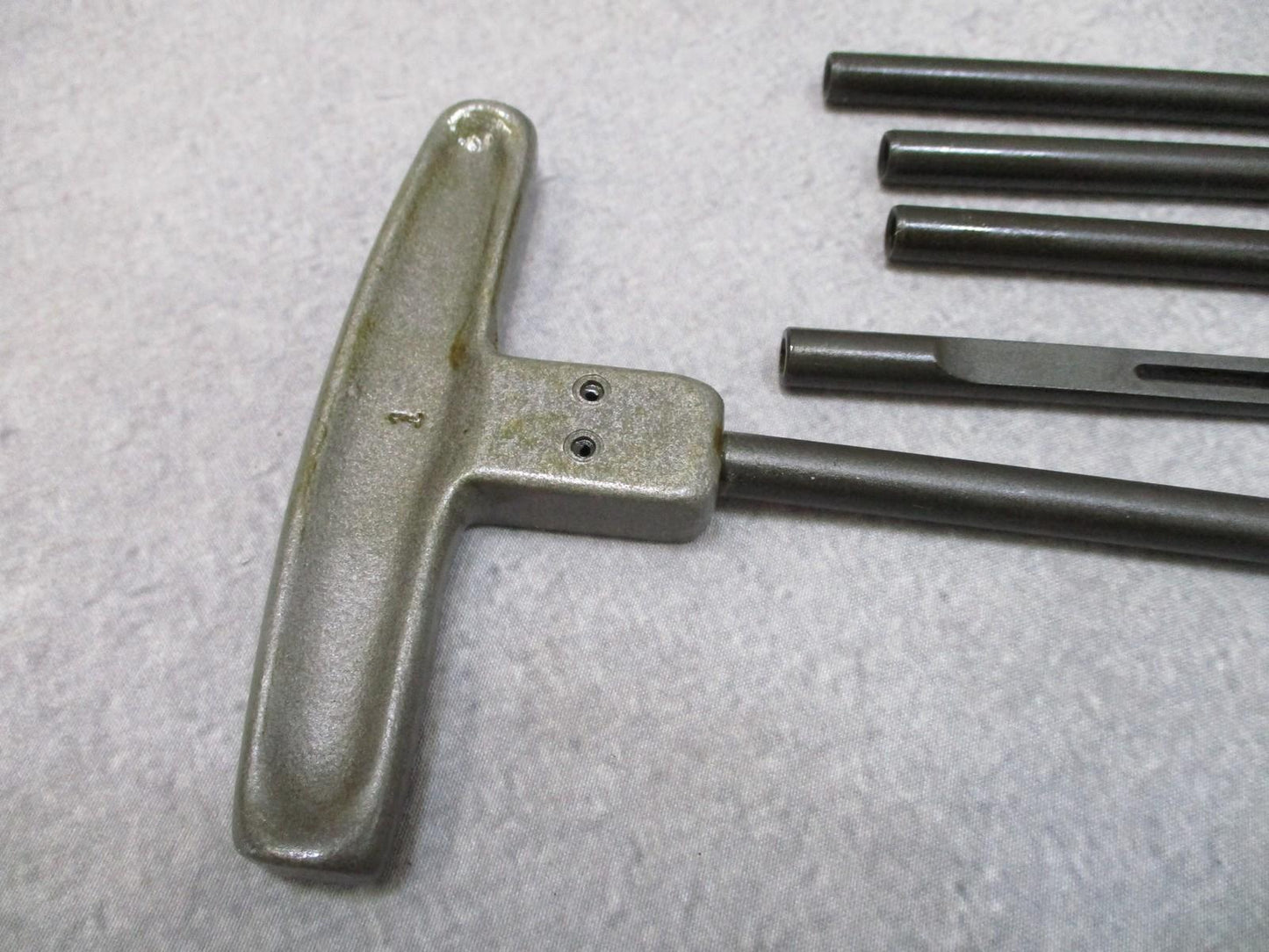 Vintage USGI Military .50 Cal Small Arms Cleaning Rod Set w/ T-Handle