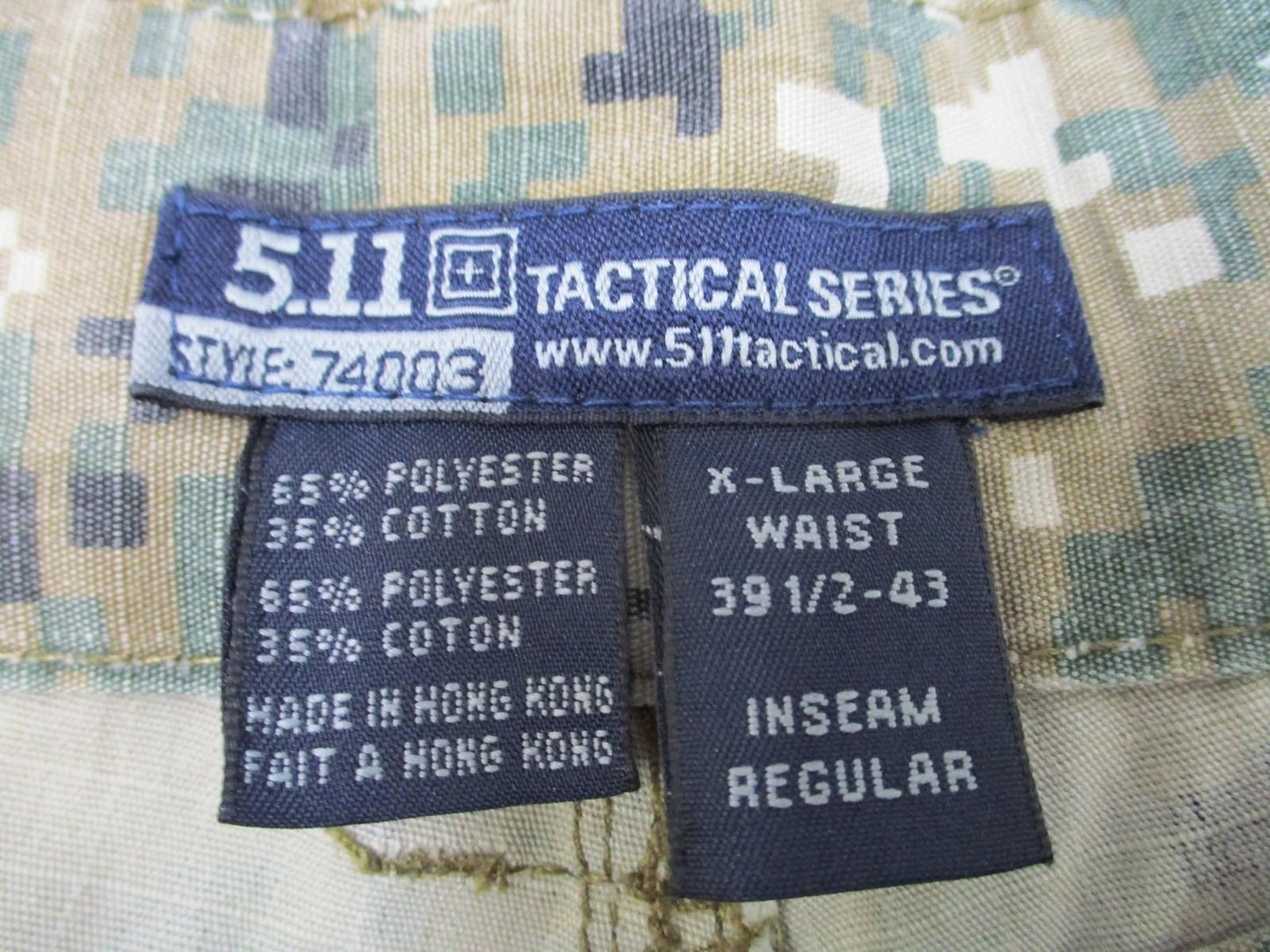 5.11 Tactical TDU Pants Digital Multi Camo Style 74003 X-Large Regular