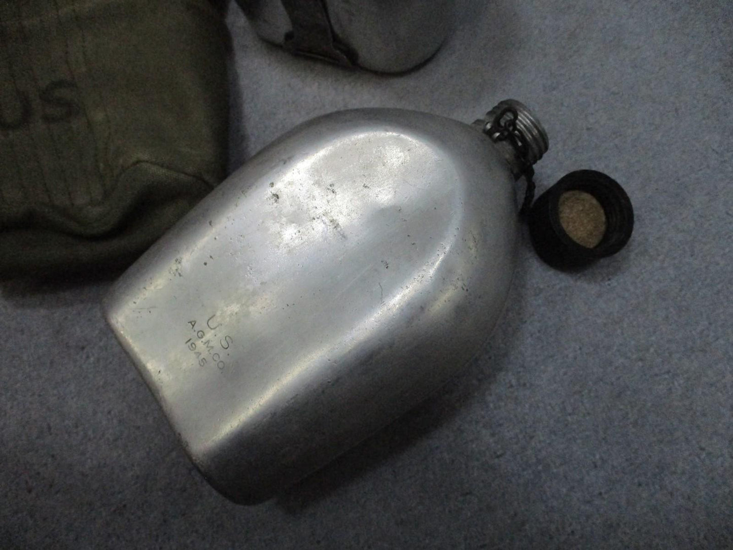 WWII Korea Era US Canteen Set 1945 AGMCO Cup 1944 Cover Vintage USGI