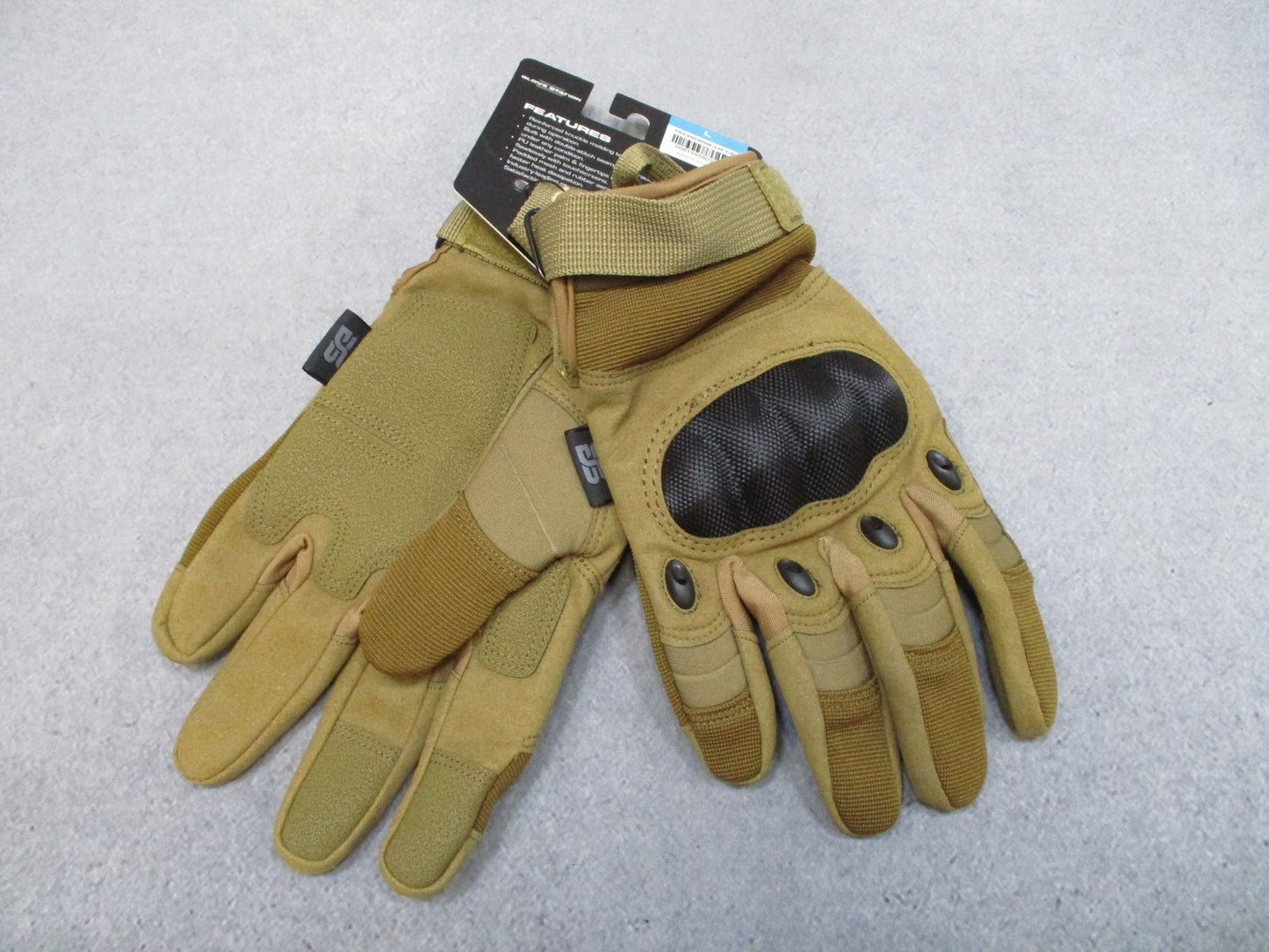 Glove Station Tactical Hard Knuckle Gloves L Tan CFT Touchscreen New Coyote