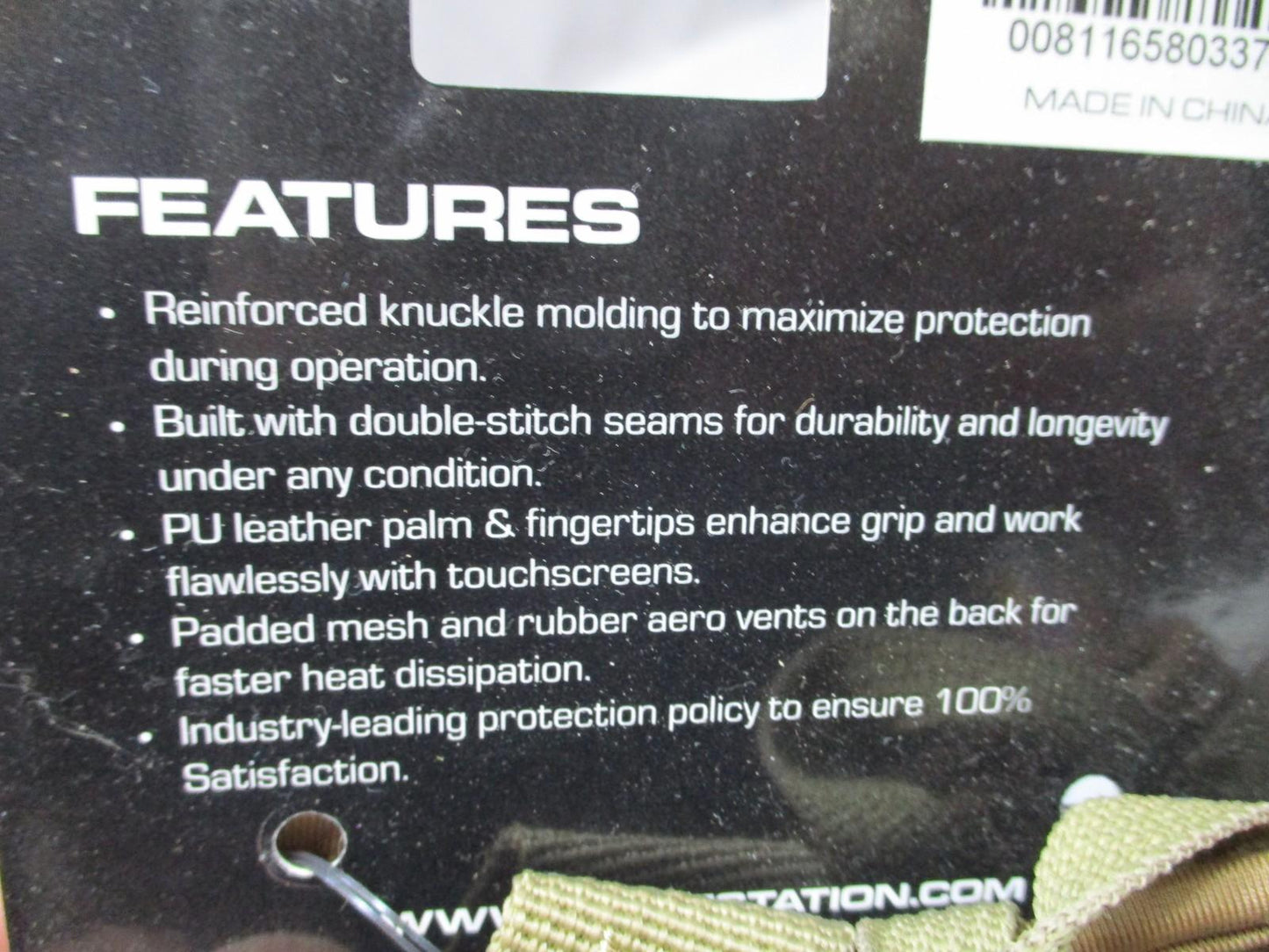 Glove Station Tactical Hard Knuckle Gloves L Tan CFT Touchscreen New Coyote