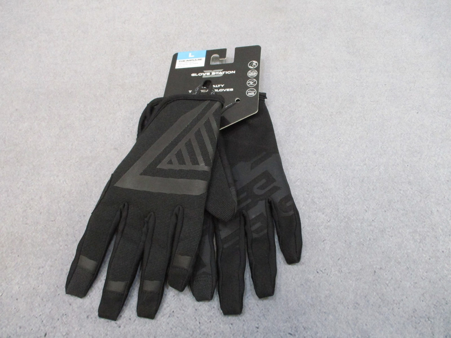 Glove Station Impulse Tactical Gloves Black Size L High Dexterity Touchscreen
