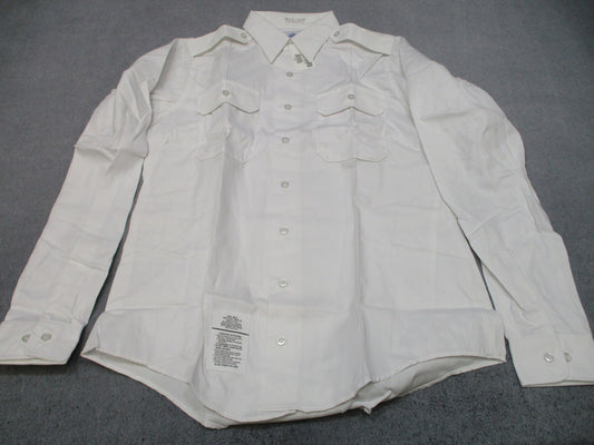 DSGCP Garrison Collection Men's White Long Sleeve Dress Uniform Shirt - New