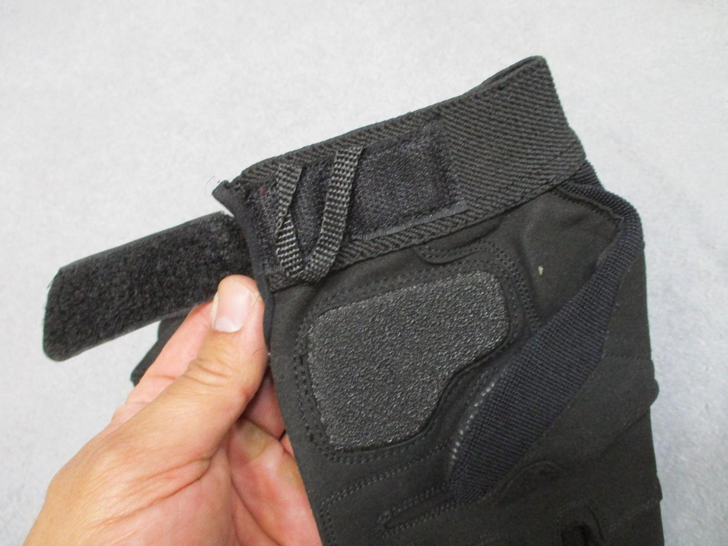 Military Tactical Gloves Black Amara Leather Nylon Spandex Touch Screen Size L