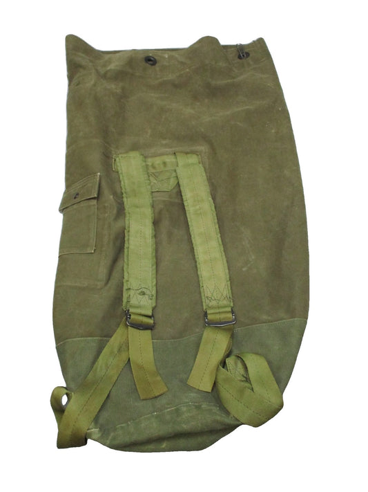 US Military Duffle Bag Canvas Vintage Backpack Camping Hiking Travel OD Green