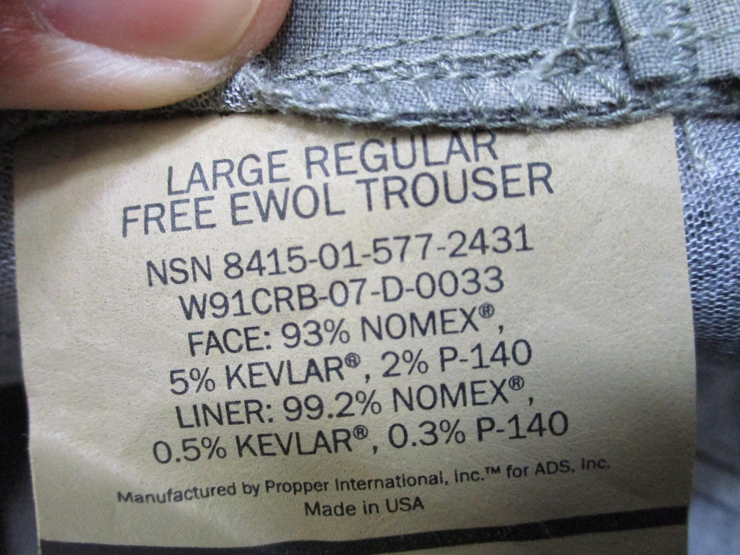 NEW Gore-Tex FREE EWOL TROUSER Large Regular Digital Camo Fire Resistant Pants