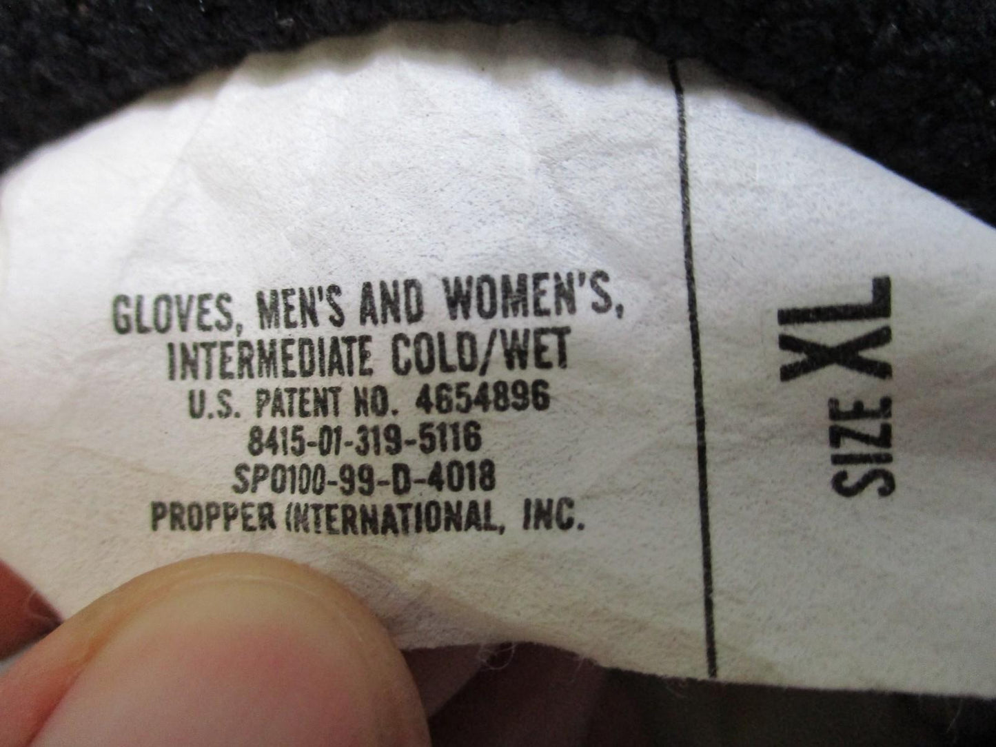 Army Intermediate Cold/Wet Tactical Gloves XL Black Leather Insulated Men Women