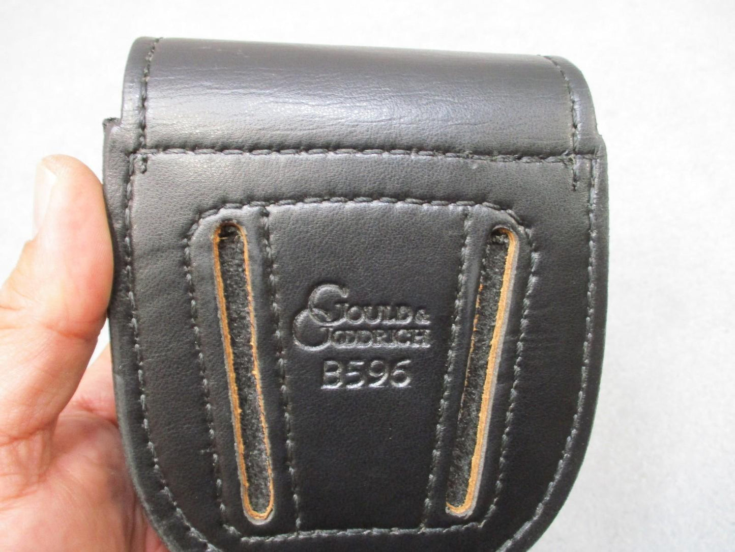 Gould & Goodrich B596 DBL Handcuff Pouch Leather Black Snap Closure Police Gear