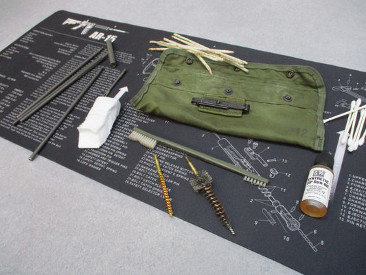 USGI 5.56/.223 Rifle Cleaning Kit Bundle w/ Tactical Cleaning Mat & CLP Oil