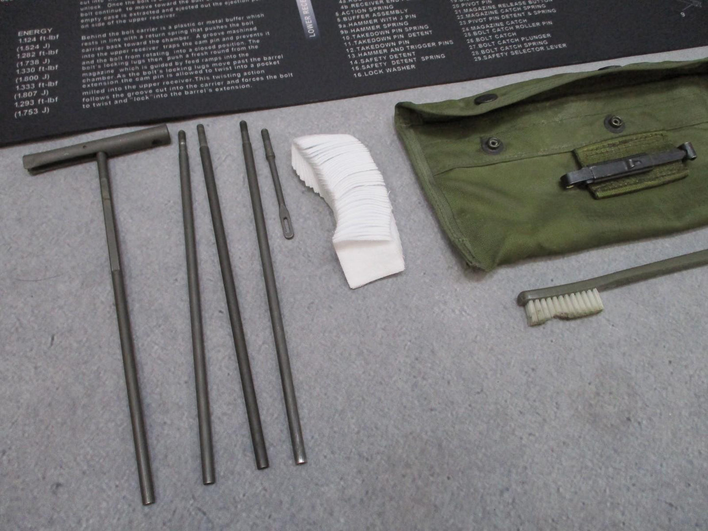 USGI 5.56/.223 Rifle Cleaning Kit Bundle w/ Tactical Cleaning Mat & CLP Oil