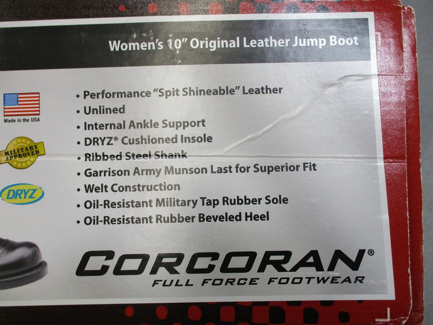 Corcoran Women's 10" Leather Jump Boots Size 6.5 M - Made in USA - Very Good
