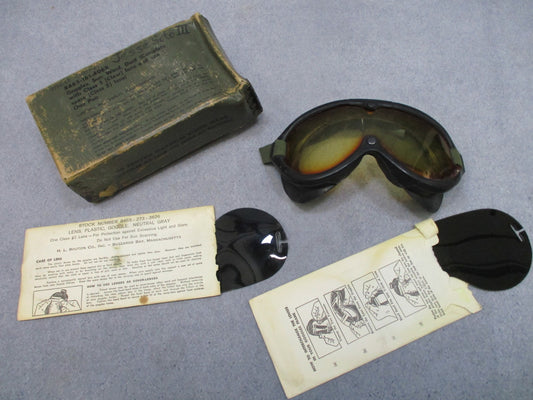 Vintage OmniTech Goggles Sun Wind Dust w/ Case & 2 Lenses - Military USGI