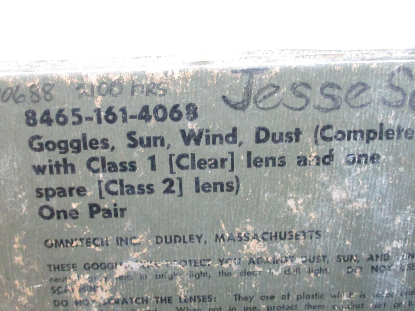 Vintage OmniTech Goggles Sun Wind Dust w/ Case & 2 Lenses - Military USGI