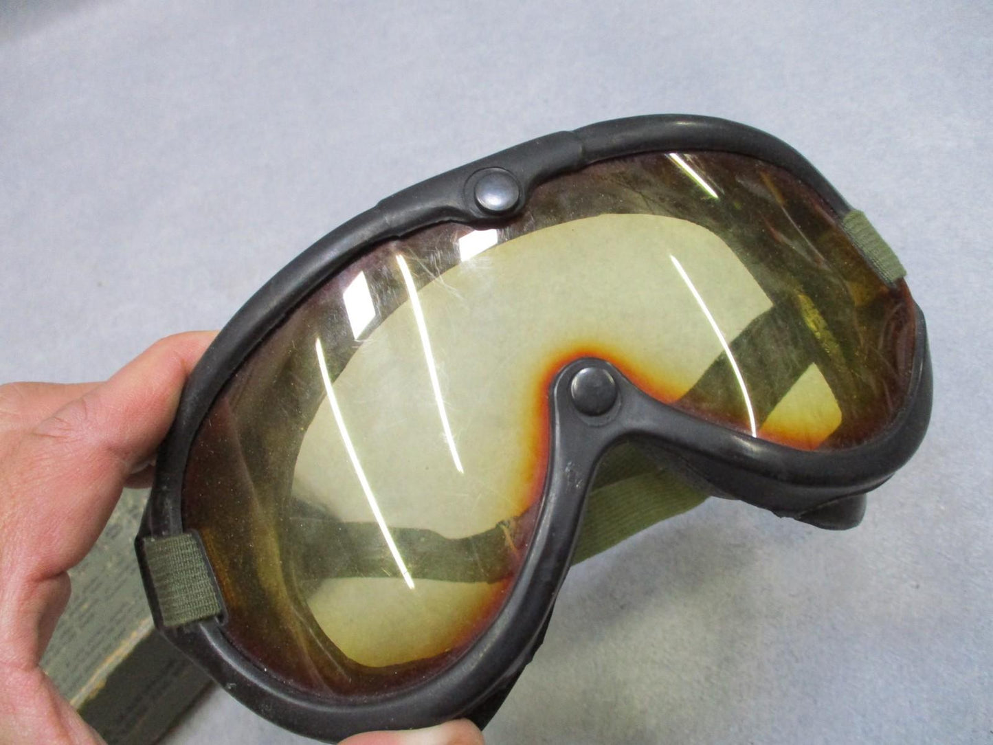 Vintage OmniTech Goggles Sun Wind Dust w/ Case & 2 Lenses - Military USGI