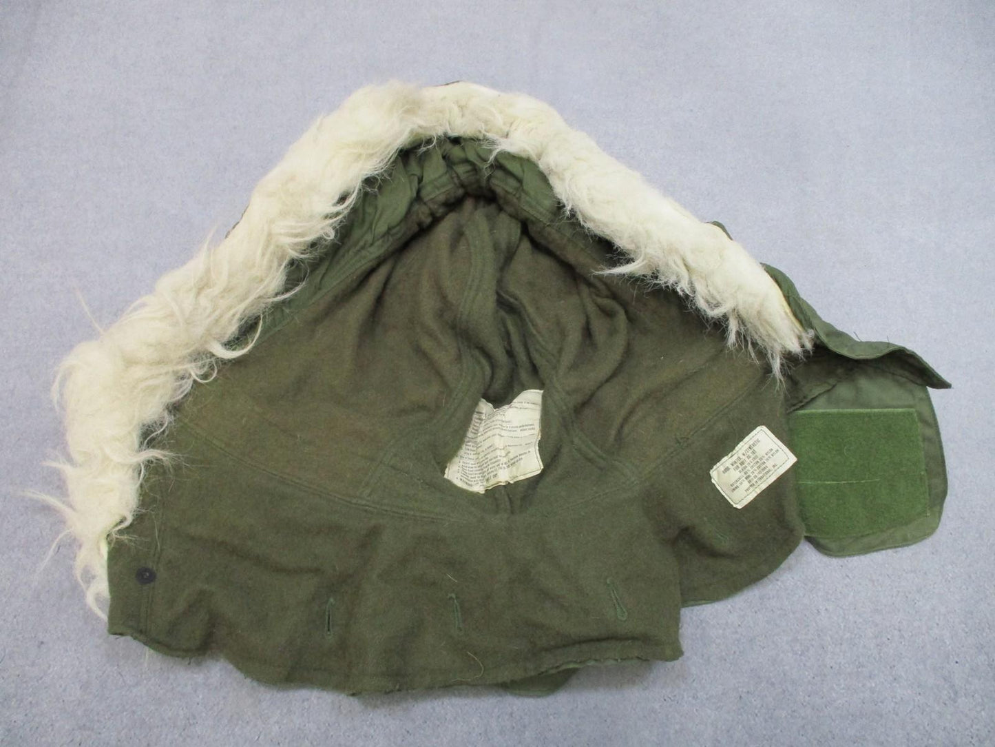 US Military OG-107 Winter Hood Synthetic Fur Ruff Cotton Nylon Lined