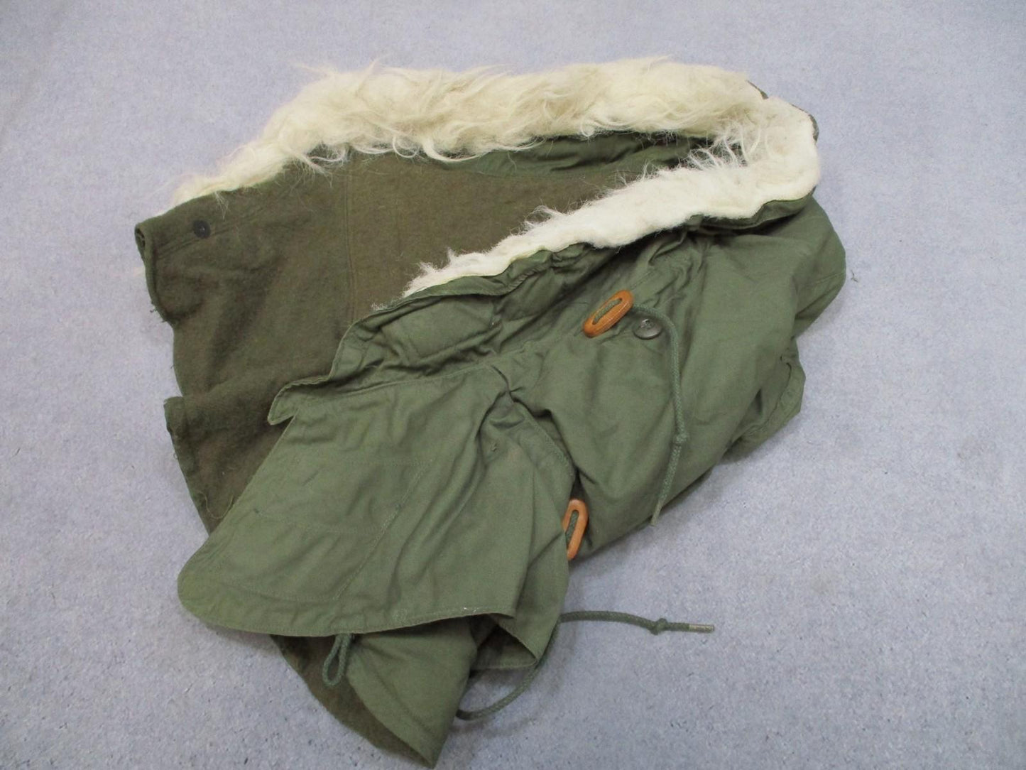 US Military OG-107 Winter Hood Synthetic Fur Ruff Cotton Nylon Lined