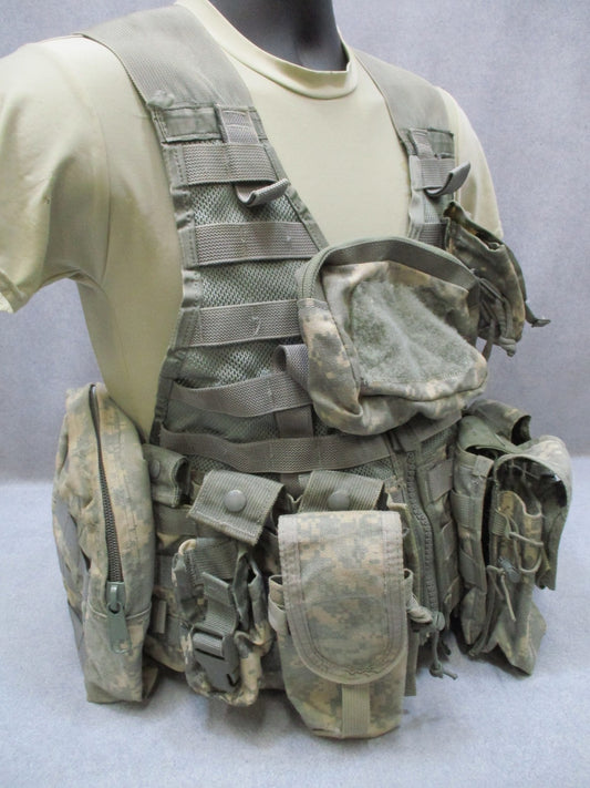 USGI MOLLE II FLC Fighting Load Carrier Vest w/ Pouches ACU Camo Tactical Tailor