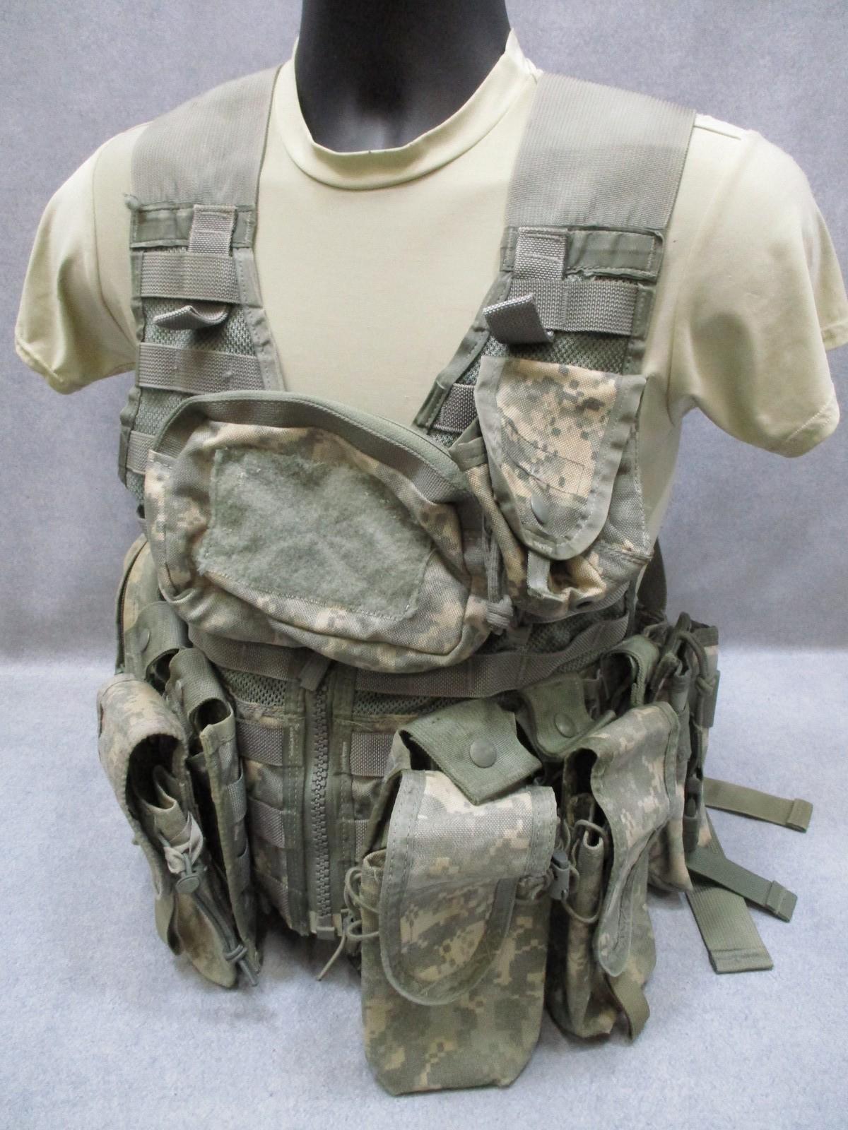 USGI MOLLE II FLC Fighting Load Carrier Vest w/ Pouches ACU Camo Tactical Tailor
