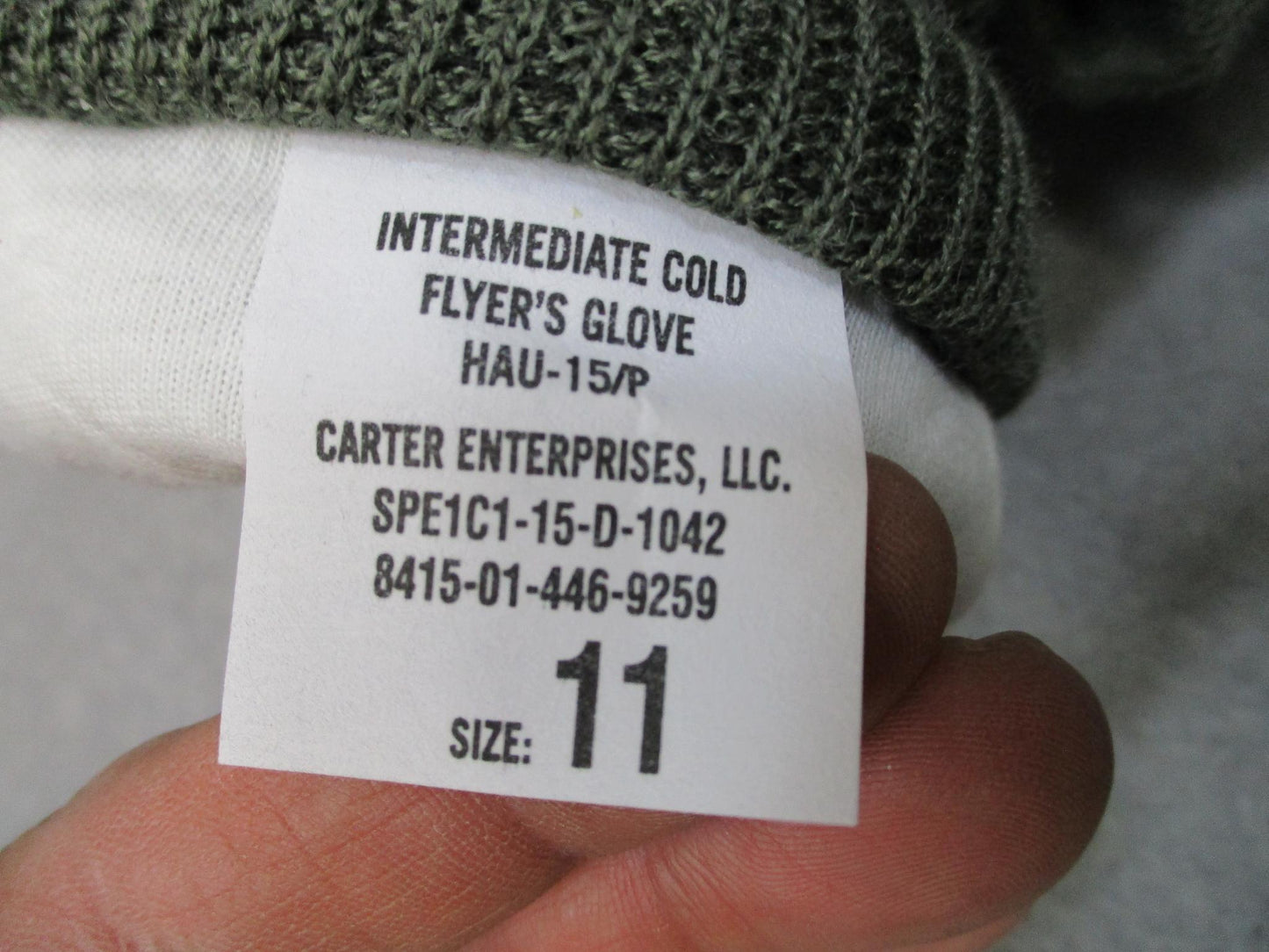 US Military Intermediate Cold Flyer's Glove HAU-15/P Size 11 Leather Palm