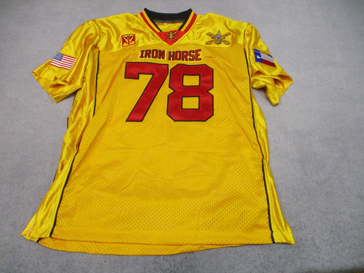 IRON HORSE #78 ARMY ADA FOOTBALL JERSEY XL 35TH AIR DEFENSE TEXAS USA PATCHES
