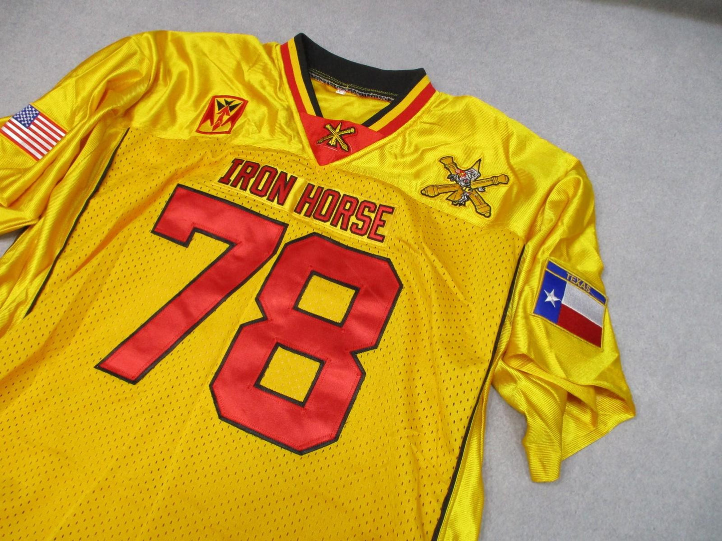 IRON HORSE #78 ARMY ADA FOOTBALL JERSEY XL 35TH AIR DEFENSE TEXAS USA PATCHES