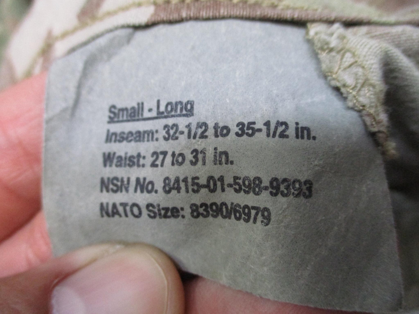 US Army Combat Uniform ACU Pants FR Scorpion OCP Small-Long Cargo Tactical