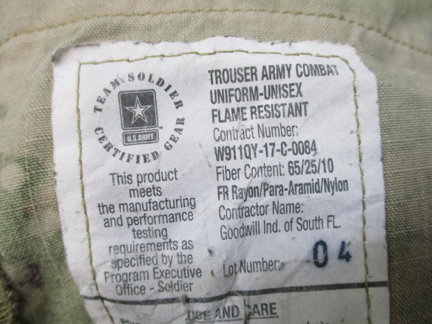 US Army Combat Uniform ACU Pants FR Scorpion OCP Small-Long Cargo Tactical
