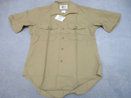 USMC Marine Corps Khaki Dress Shirt 15.5 Short Sleeve Uniform Shirt New USA