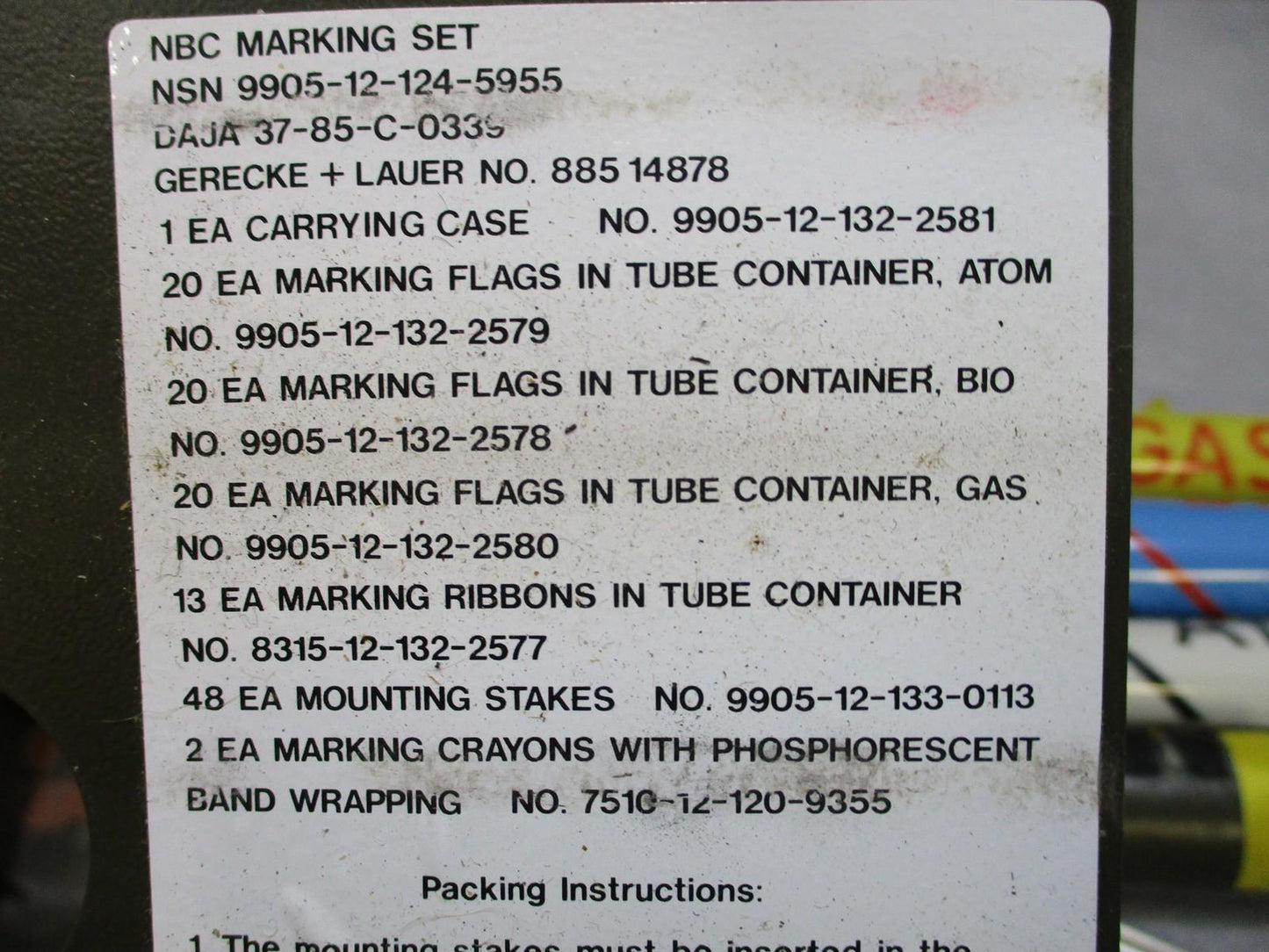 German NATO NBC Marking Set Atomic Bio Gas Hazard Flag Kit Military Surplus