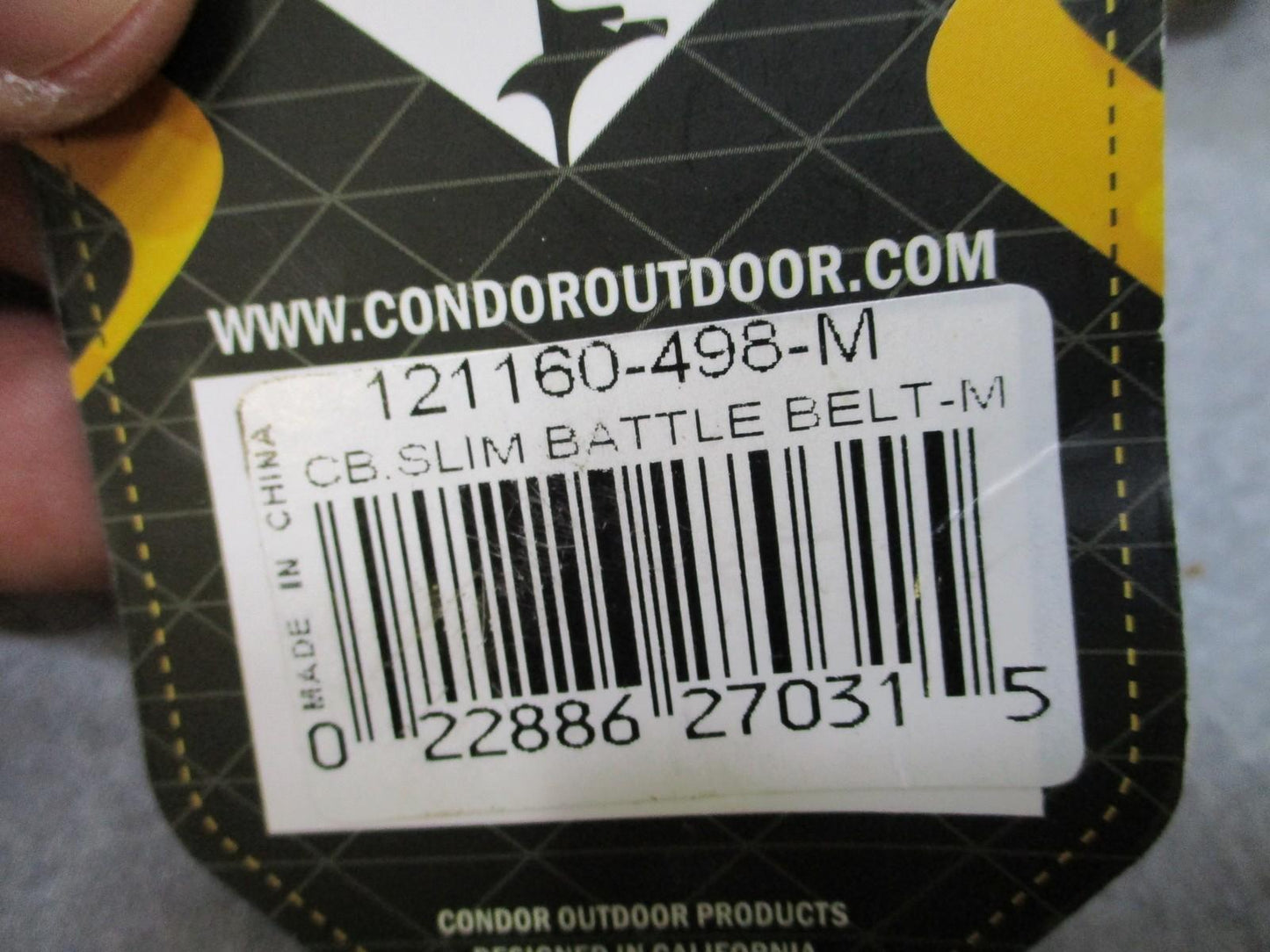 Condor Coyote Brown Slim Battle Belt - Tan - Size M -MOLLE - War Belt