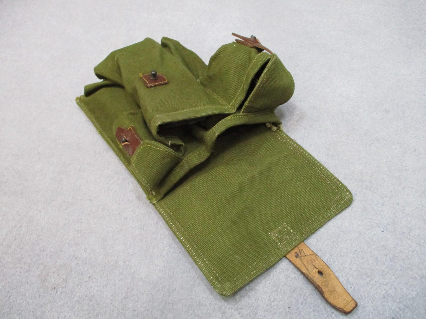 Romanian Military 3 Cell 7.62 Magazine Pouch OD Green Canvas Cold War USSR￼