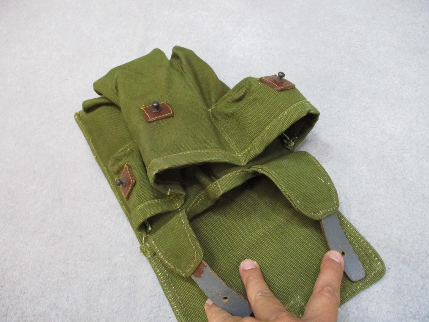 Romanian Military 3 Cell 7.62 Magazine Pouch OD Green Canvas Cold War USSR￼